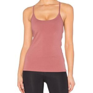 Free People Movement FP Size Small Rose Strappy Back Tank Camo Built in Bra